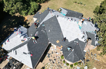The Presidio team hard at work on a roof replacement in Aubrey, TX.