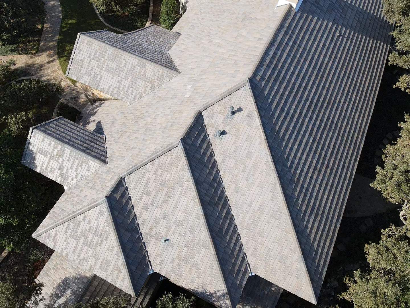 San Antonio TX Tile Roof Replacement Case Study – Westlake Saxony Slate Concrete Tile | Greystone Country Estates
